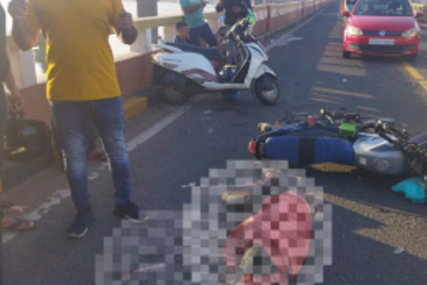 Two Bike-Riders Seriously Injured in Mandovi Bridge Head-On Collision