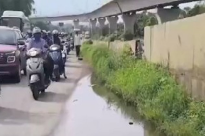 Two Injured in Two-Wheeler Collision Near Merces Junction After Rider Tries to Avoid Waterlogged Stretch