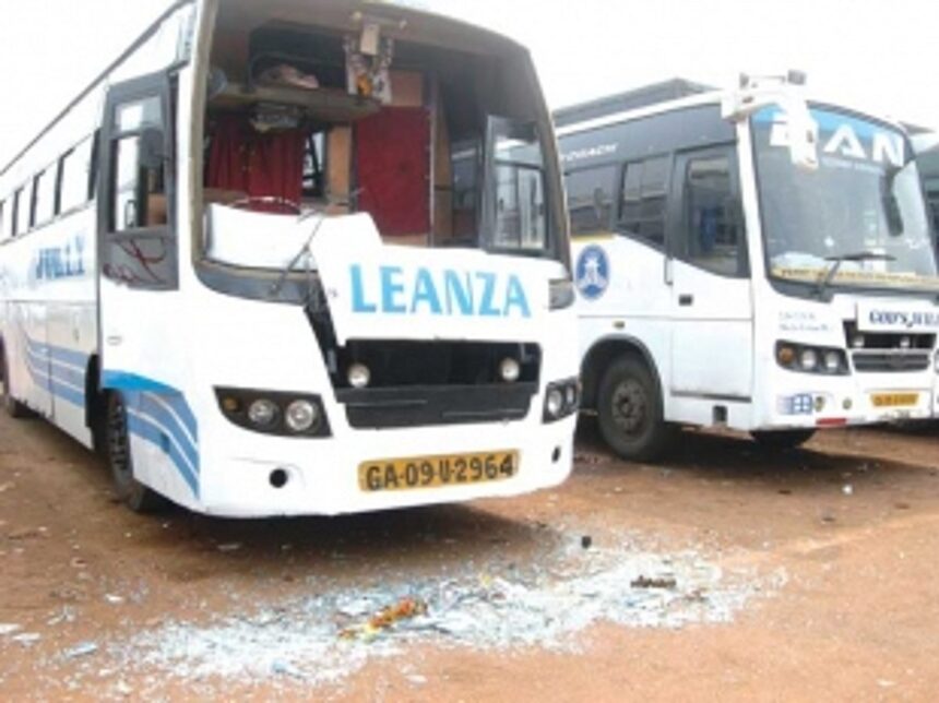 Two Mumbai-Goa buses stoned