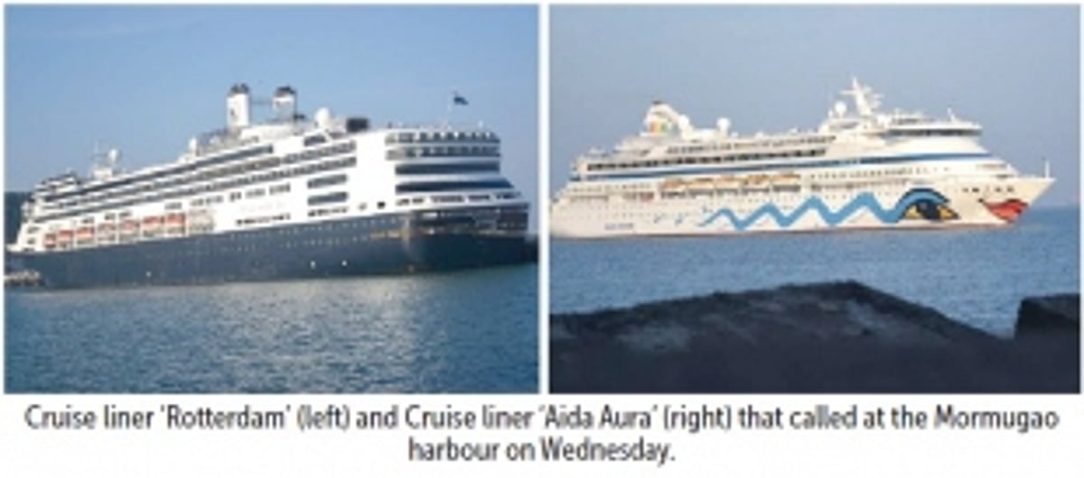 Two cruise liners berth at Mormugao port