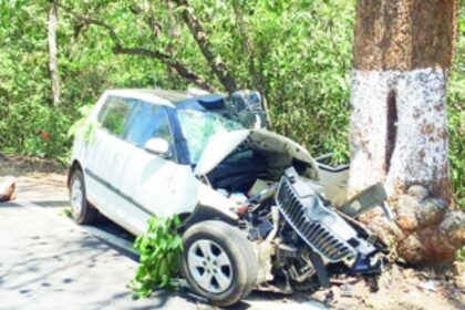 Two die, three  injured in self  accident at Partagal