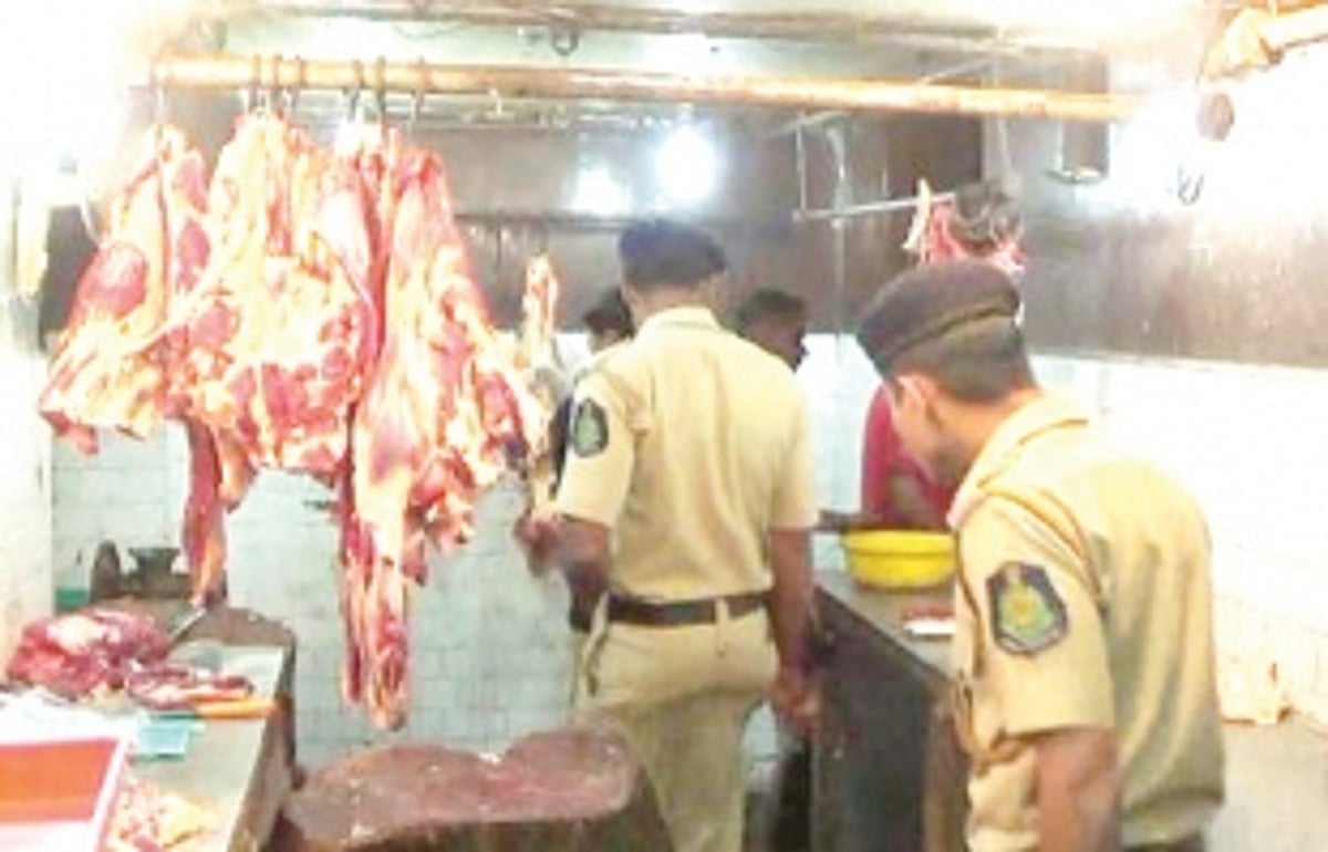 Two held for illegal  slaughter of animals  in Gandhi market