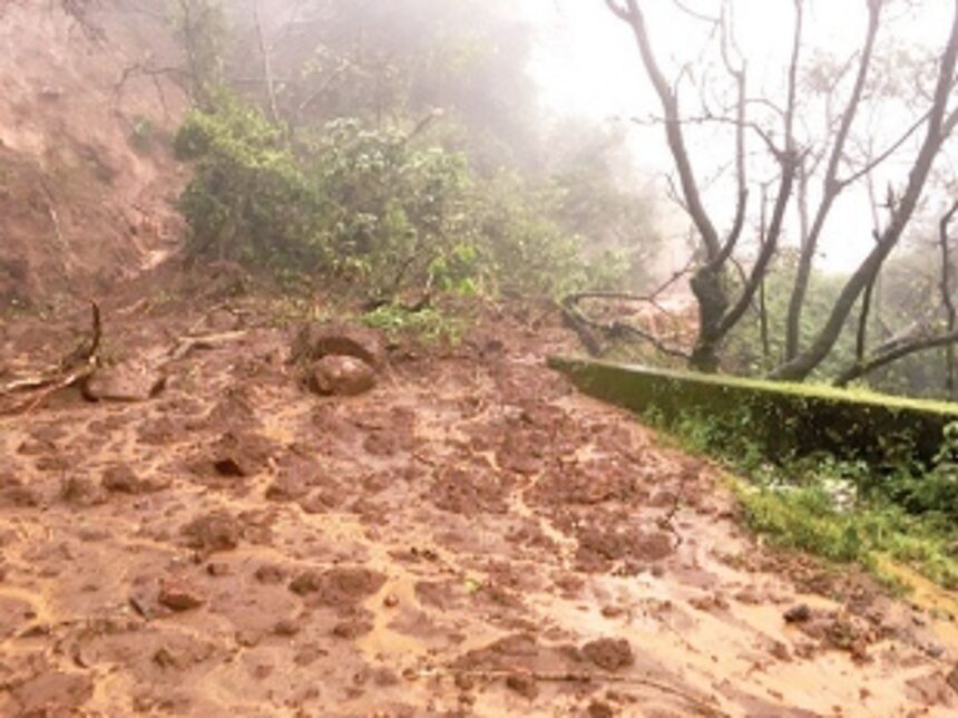 Two landslides at  Chorla Ghat block  traffic for hours