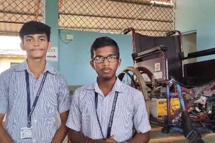 Two students of Bhumika HSS innovate automatic electric wheelchair