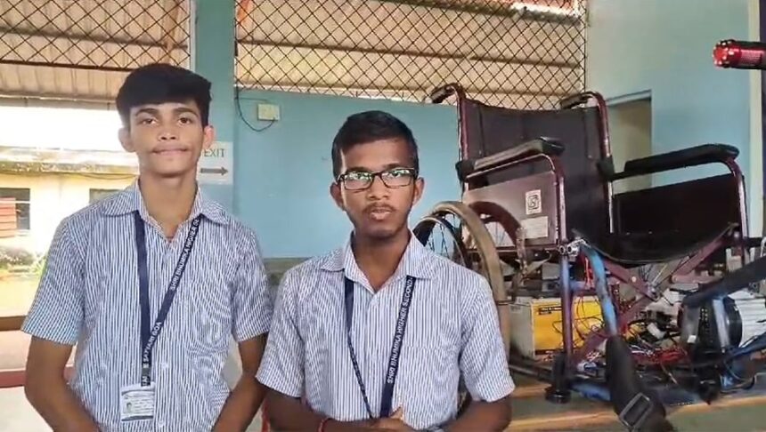 Two students of Bhumika HSS innovate automatic electric wheelchair