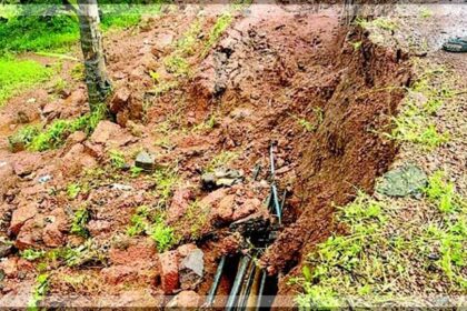 Two weeks on, collapsed retaining wall in Curtorim still awaits repairs