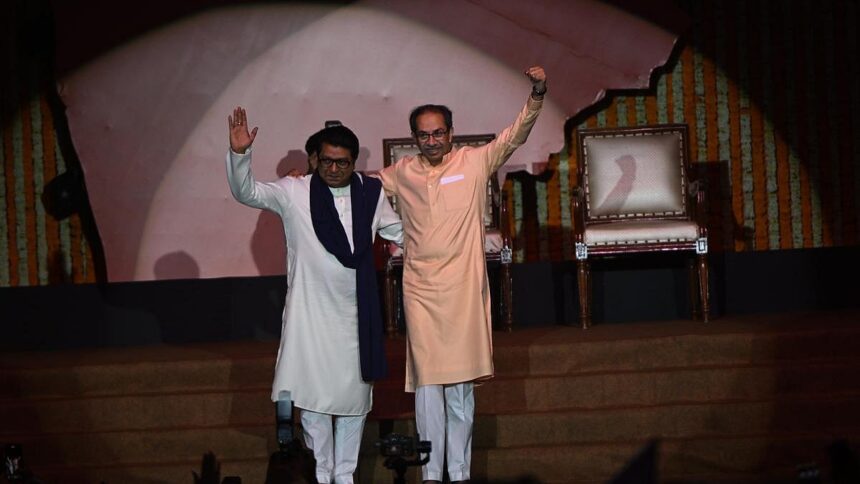 Uddhav and Raj Thackeray Share Stage After 20 Years Over Marathi Pride 1 Uddhav and Raj Thackeray Share Stage After 20 Years Over Marathi Pride