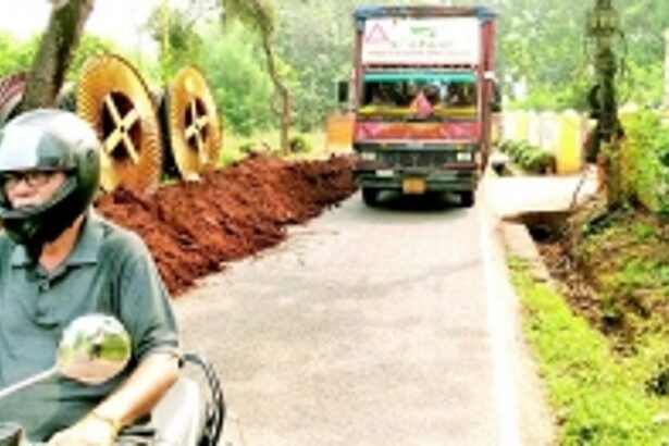 Unauthorised digging for underground power cables halted in Malpe