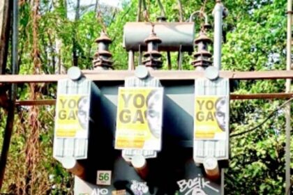 Unauthorised posters pasted on private properties during peak season raise concerns among locals