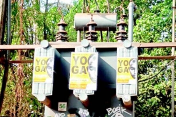 Unauthorised posters pasted on private properties during peak season raise concerns among locals