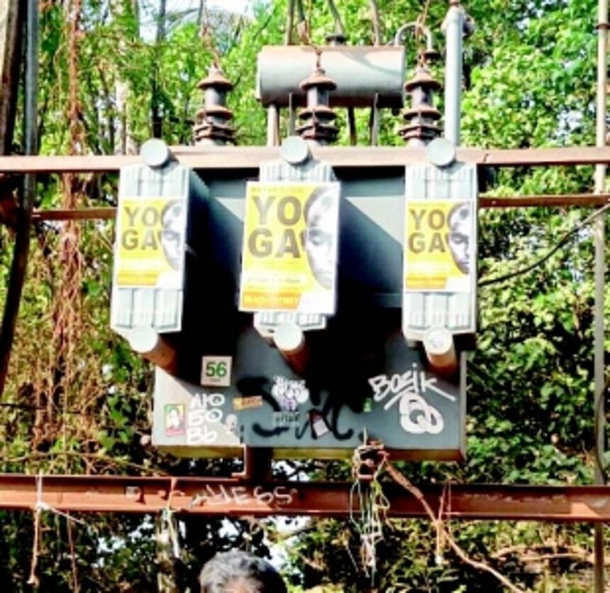 Unauthorised posters pasted on private properties during peak season raise concerns among locals