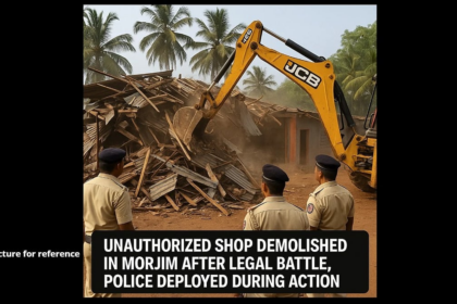 Unauthorized Shop Demolished in Morjim After Legal Battle, Police Deployed During Action