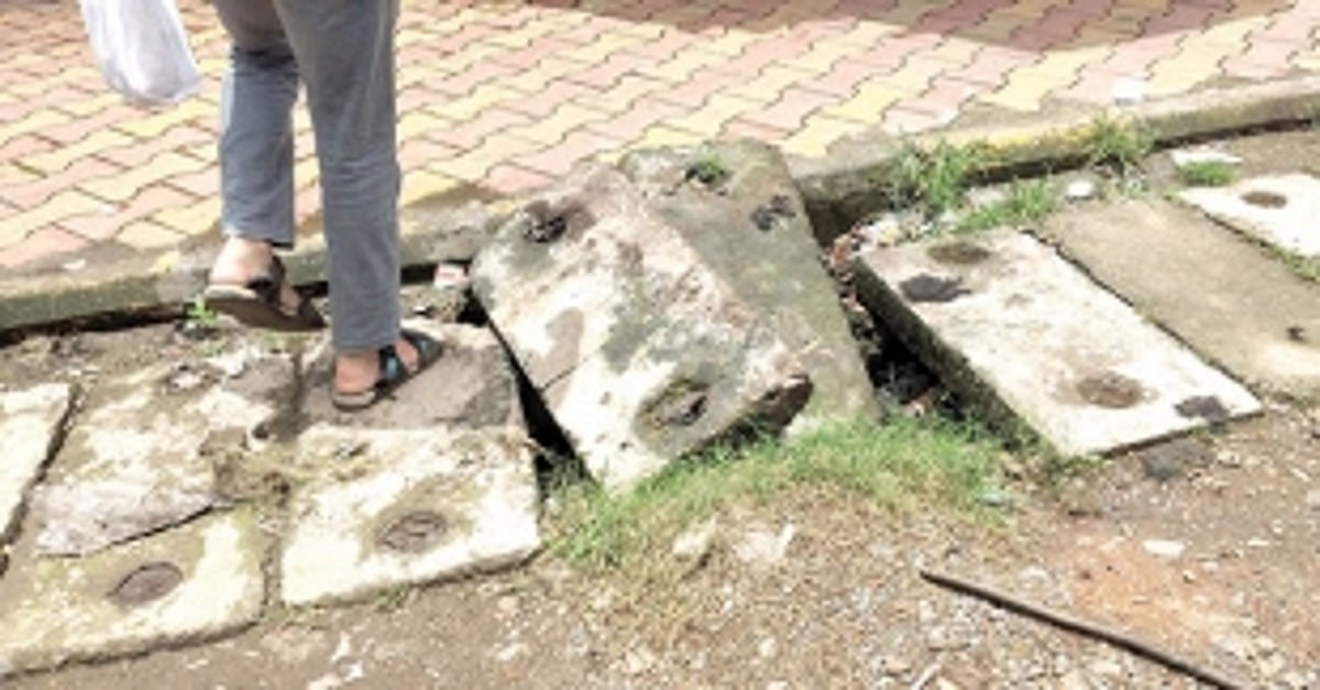Uncovered drains pose risk to pedestrians at Vasco