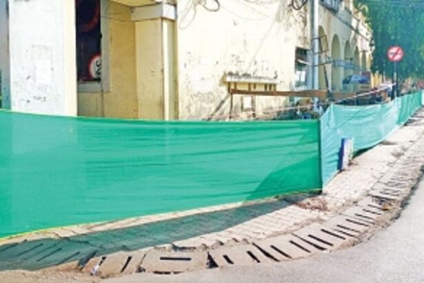 Under renovation MMC building  cordoned off for public safety