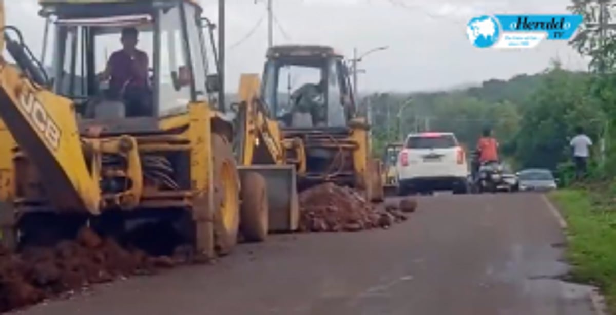 Underground Cabling work in Mandrem causes an inconvenience to locals