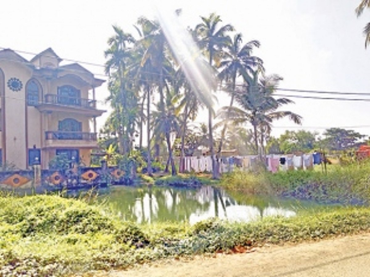 Unfenced pond at Comba dangerous