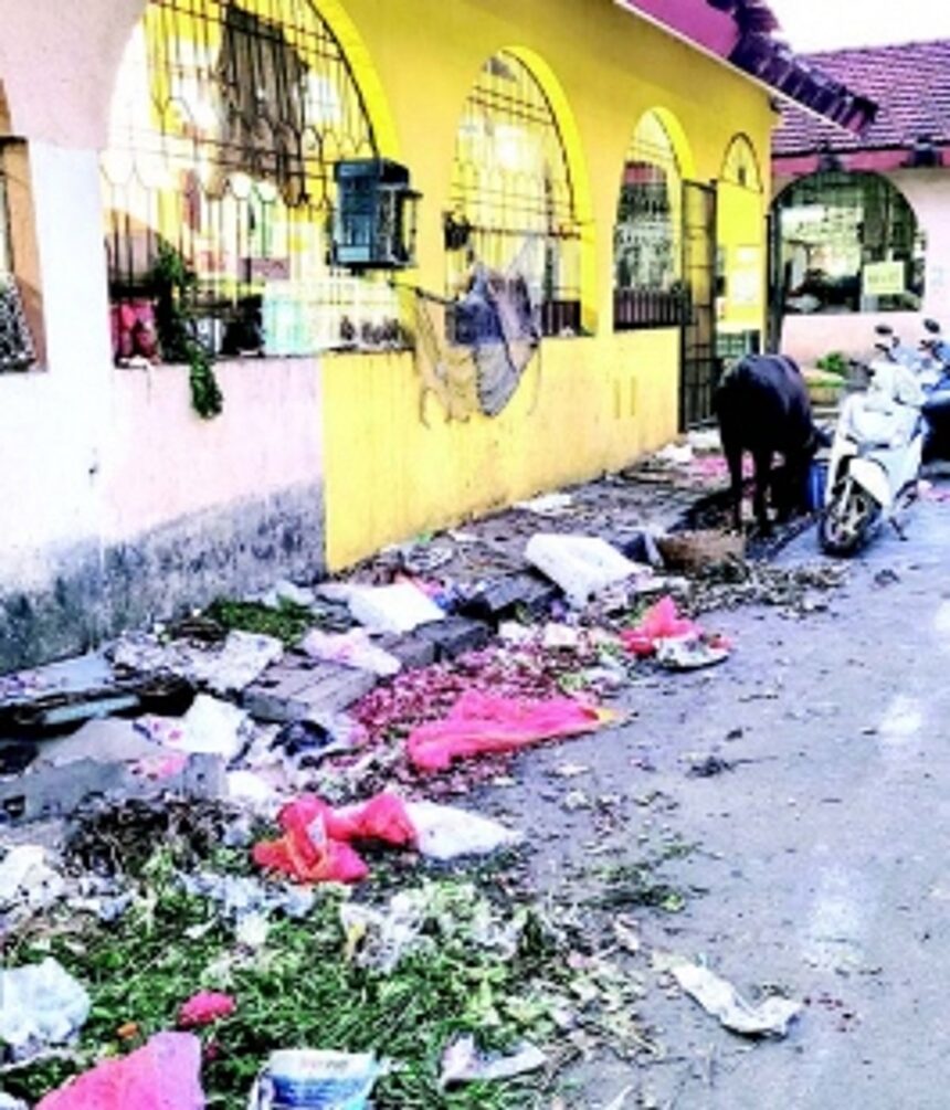 Unhygienic conditions in and around SGPDA market