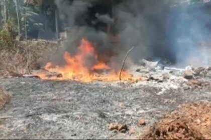 Unknown person sets fire to underground cables at Aldona