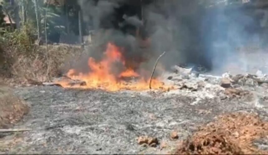 Unknown person sets fire to underground cables at Aldona