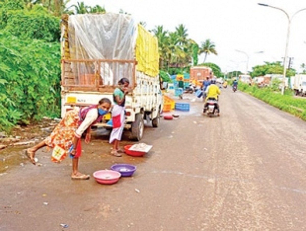 Untested wholesale fish being sold outside the market