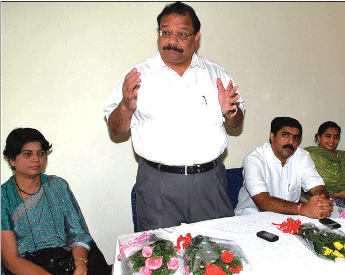 Urban Development Minister addressing a function held to inaugurate a labour welfare centre at Fatorda. GPCC General Secretary Vijay Sardessai is also seen. Photo by Santosh Mirajkar
