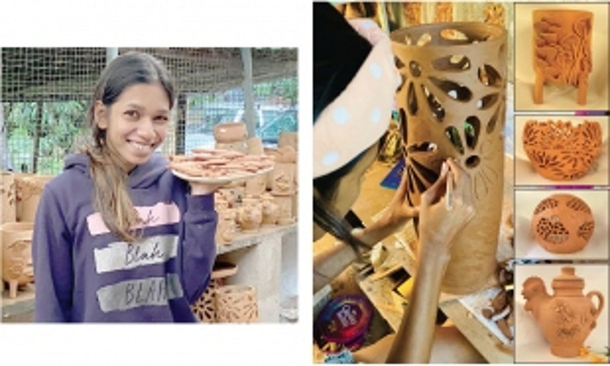 Using clay to tell her artistic story