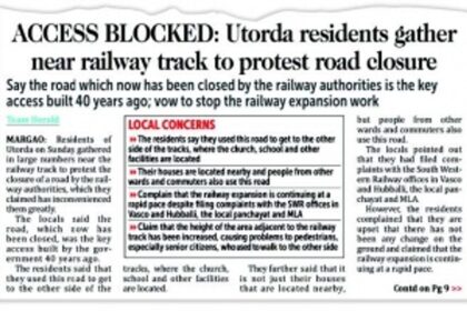 Utorda road closure: Road no longer exists, land belongs to Railways, says Minister