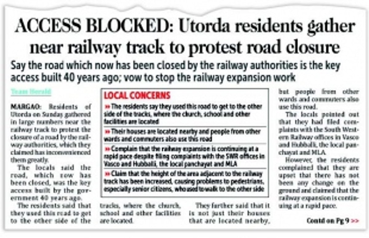 Utorda road closure: Road no longer exists, land belongs to Railways, says Minister