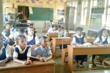 Vaanarmare tribal community children keep government primary school from closing down