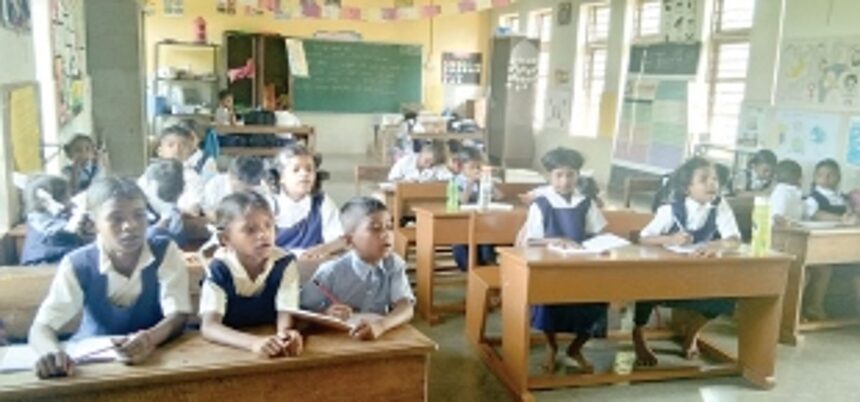 Vaanarmare tribal community children keep government primary school from closing down
