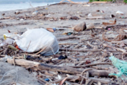Varca panch clears garbage  washed on the shore