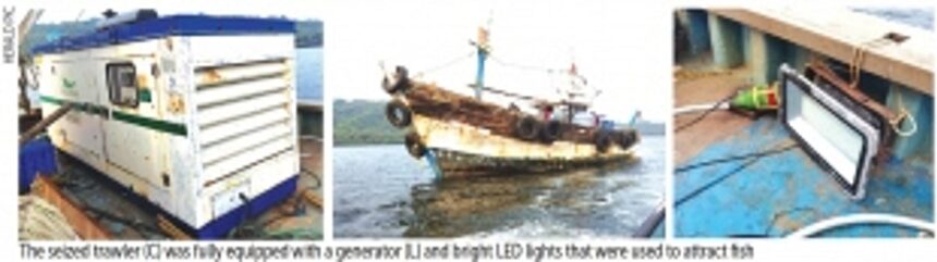 Vasco fishermen nab Maha trawler using LED lights, urge authorities to impound vessel, seize illegal gear