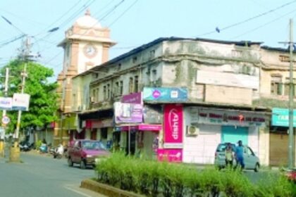 Vasco heritage clock stands tall amidst a dilapidated market