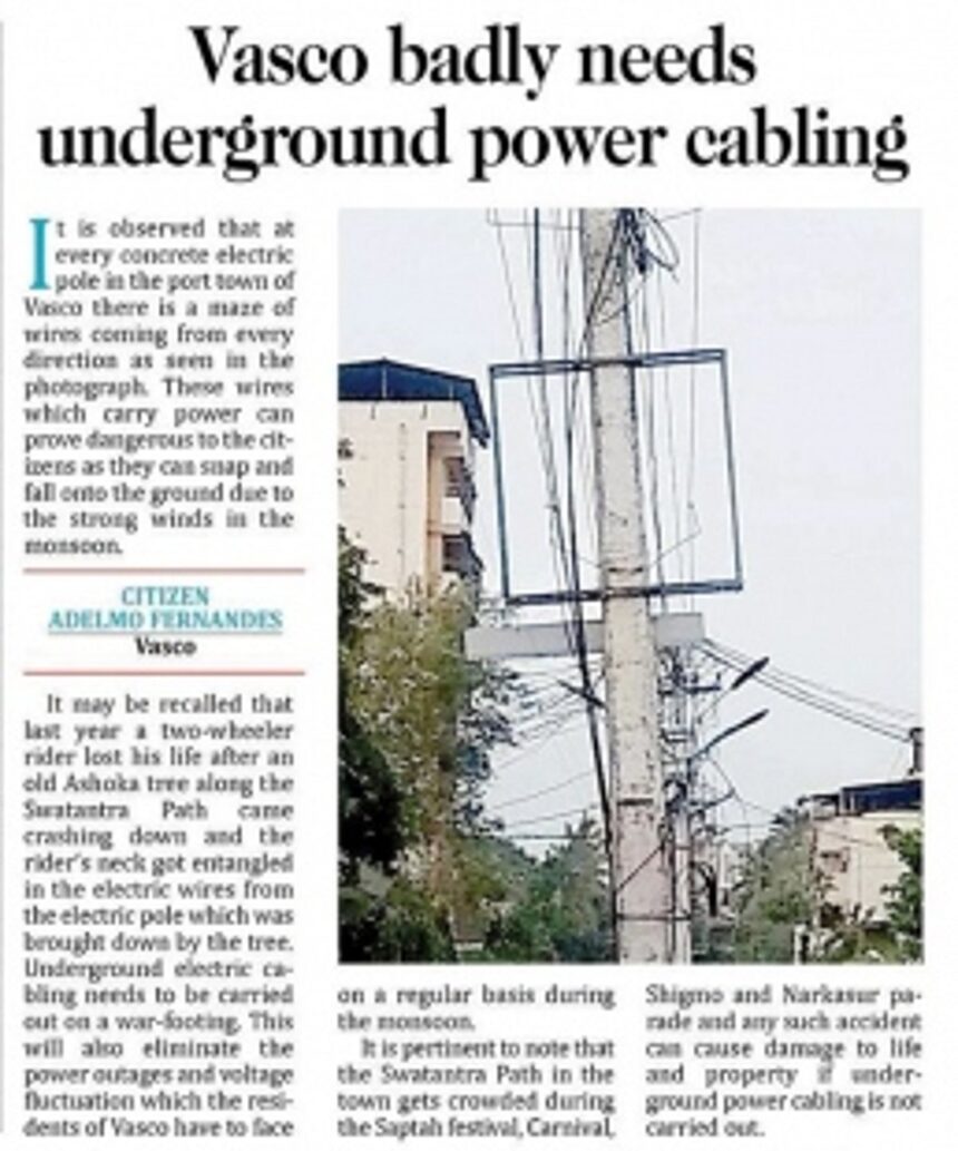 Vasco underground cabling  work under tendering stage