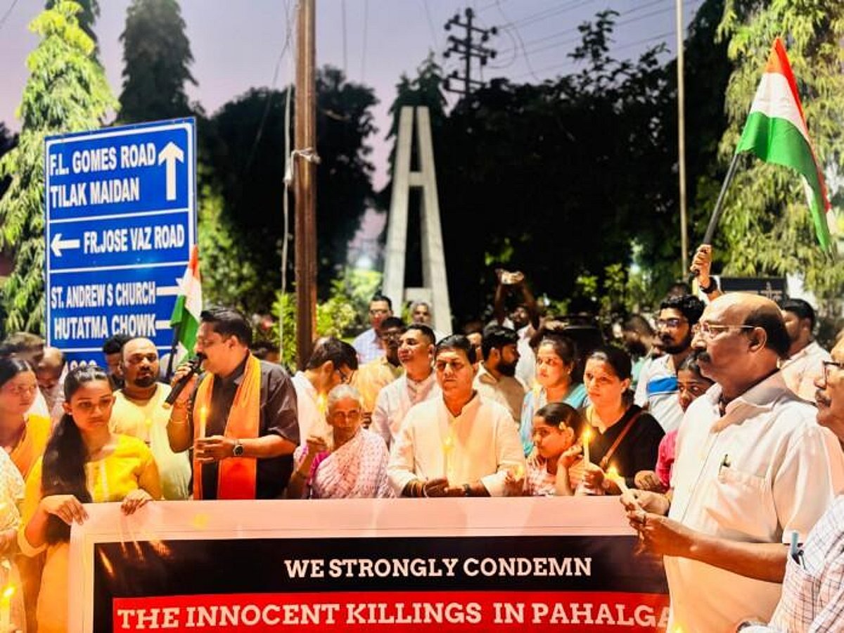 Vasco unites in grief as MLA Krishna Salkar leads protest against Pahalgam massacre