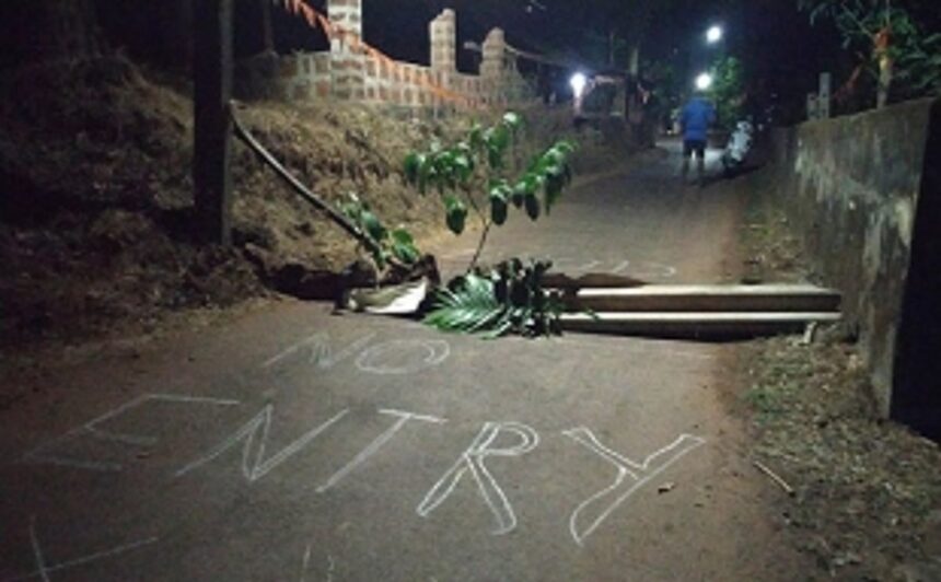Vathadev residents lock down village 1 Vathadev residents lock down village