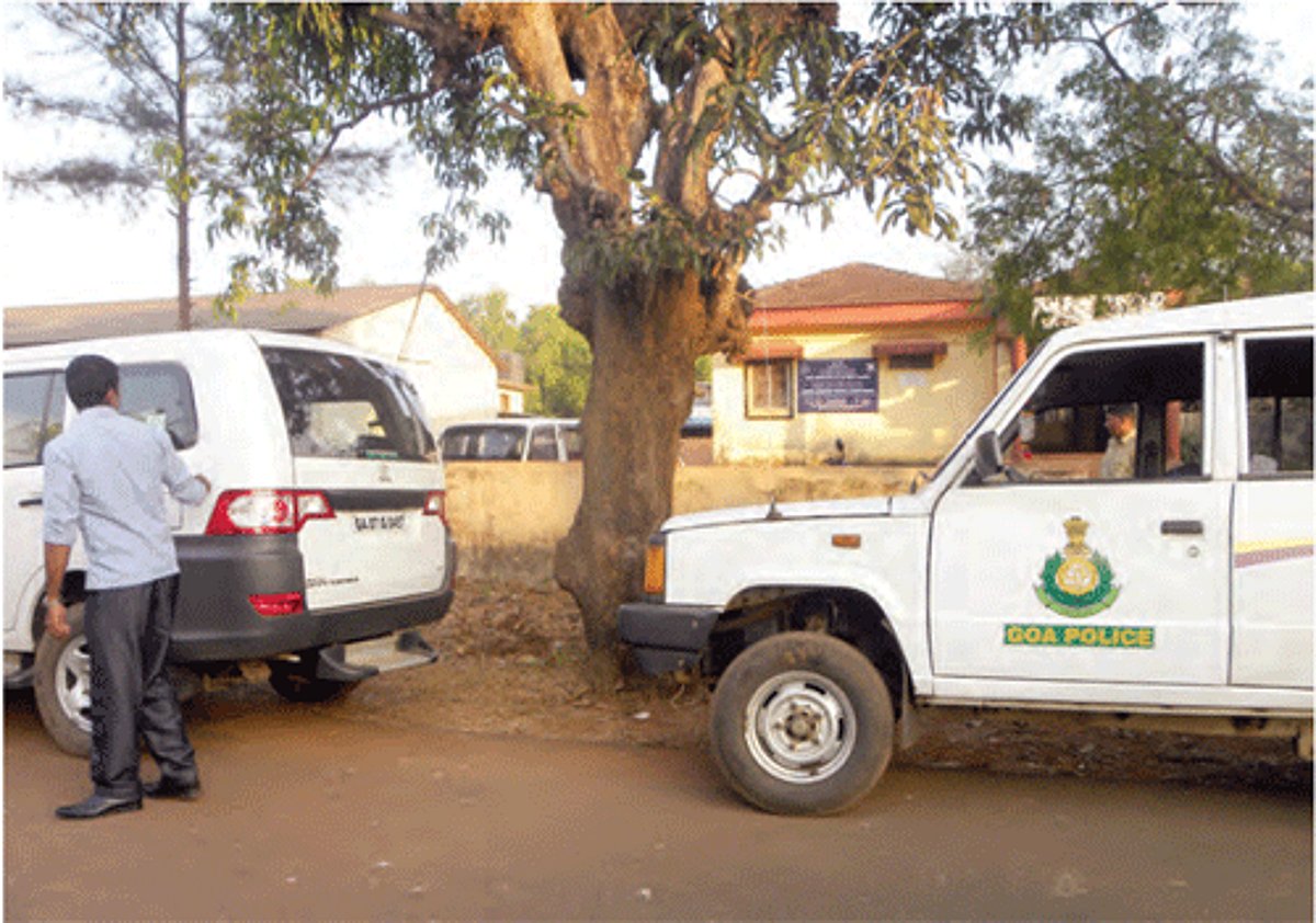 Vehicles belonging to Crime Branch parked in front of ITI at Mastimoll on Tuesday.