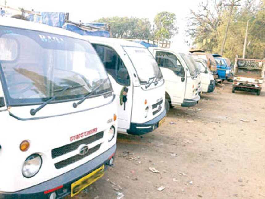 Vehicles parked at the Indira Nagar bus stand 1 Vehicles parked at the Indira Nagar bus stand
