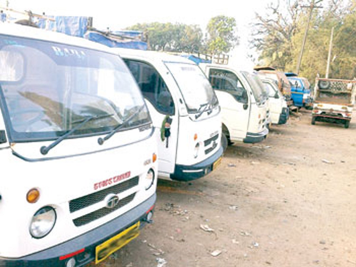Vehicles parked at the Indira Nagar bus stand