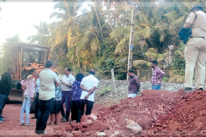 Velsao Panchayat Halts Railway Construction Amid Local Protests, Police Intervention