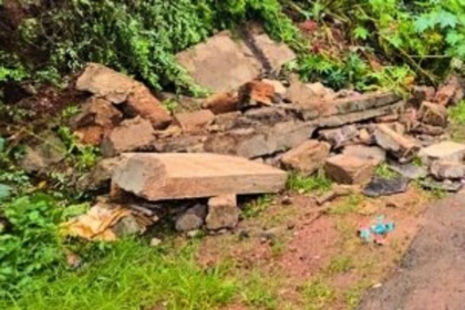 Wall Collapse Near Milagres Church in Mapusa; No Injuries Reported, Authorities Rush to Site