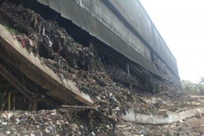 Wall collapses at Sonsodo plant due to weight of solid waste resting against the wall
