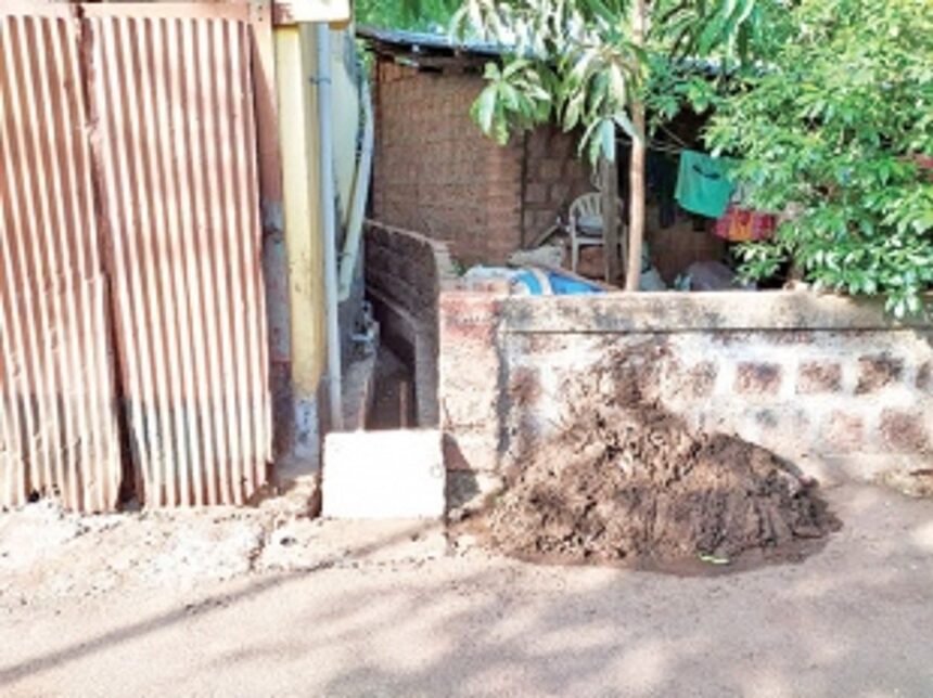 Waste from open drain in Sanguem cleared