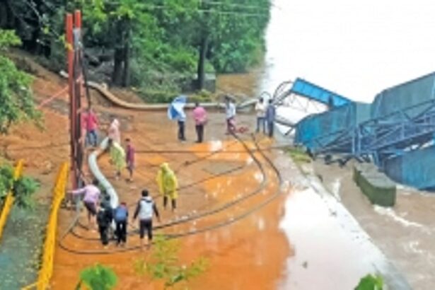 Water suction pump inaugurated by CM collapses in Ganjem River