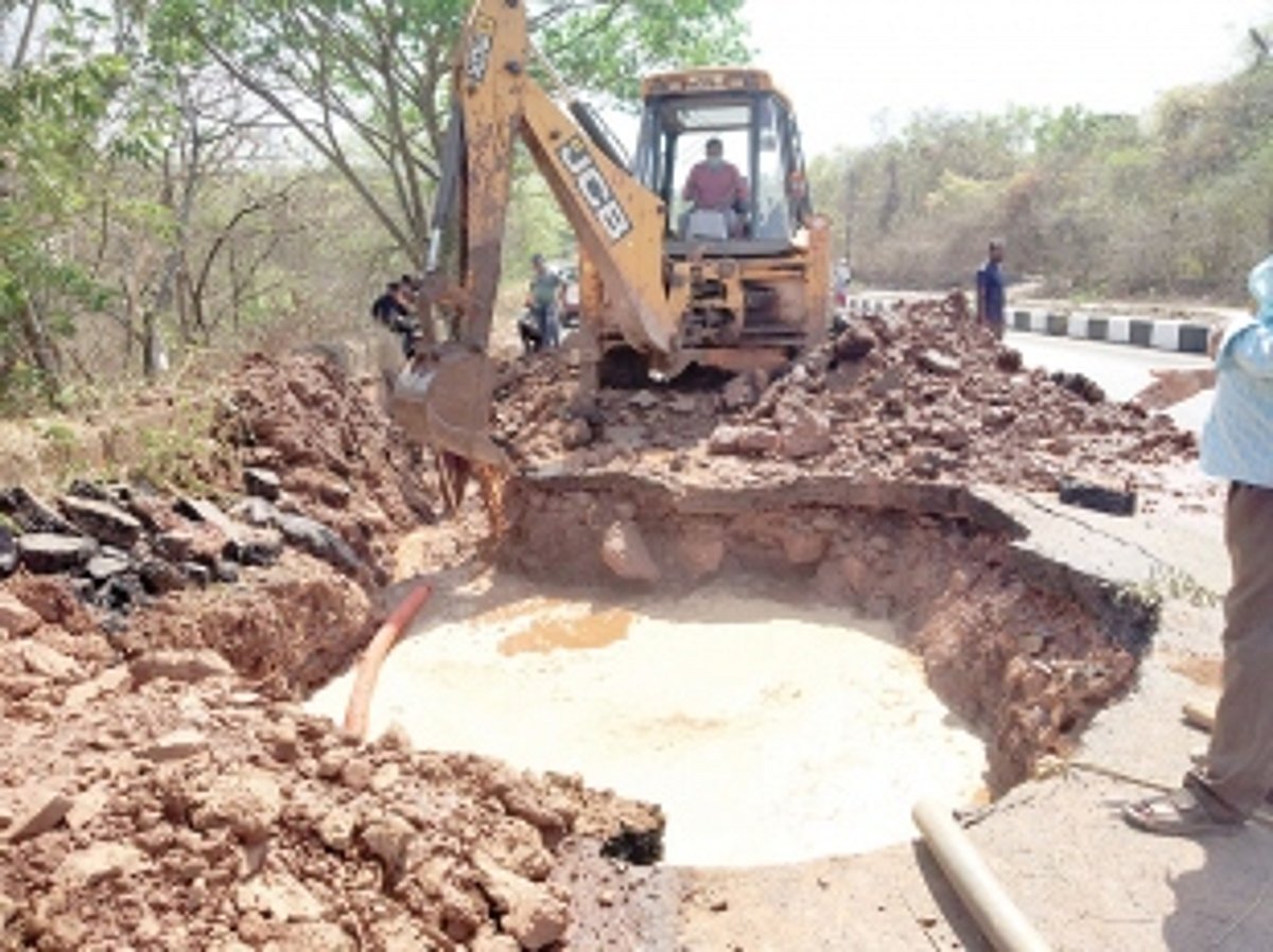 Water supply in Bardez taluka affected as main pipeline bursts