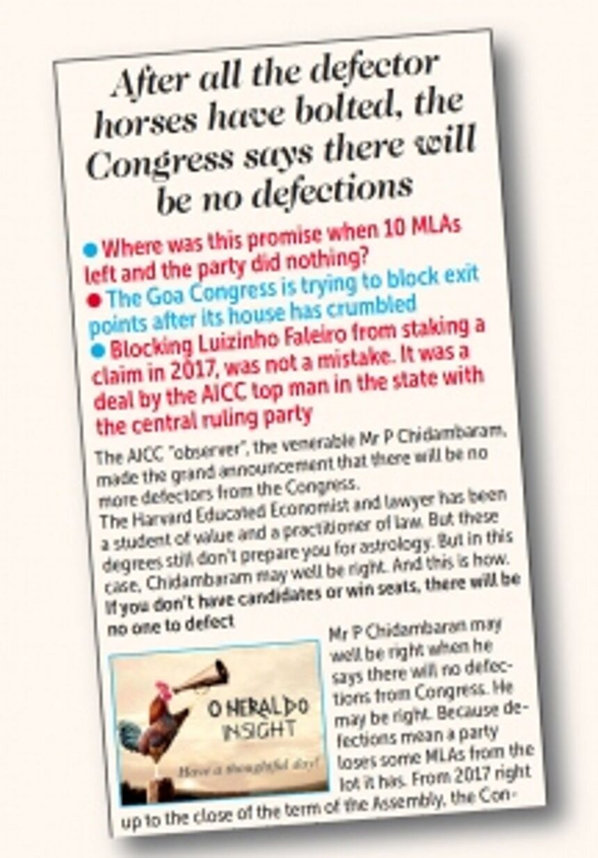 Why is the Goa Congress getting nervous about keeping its flock together?