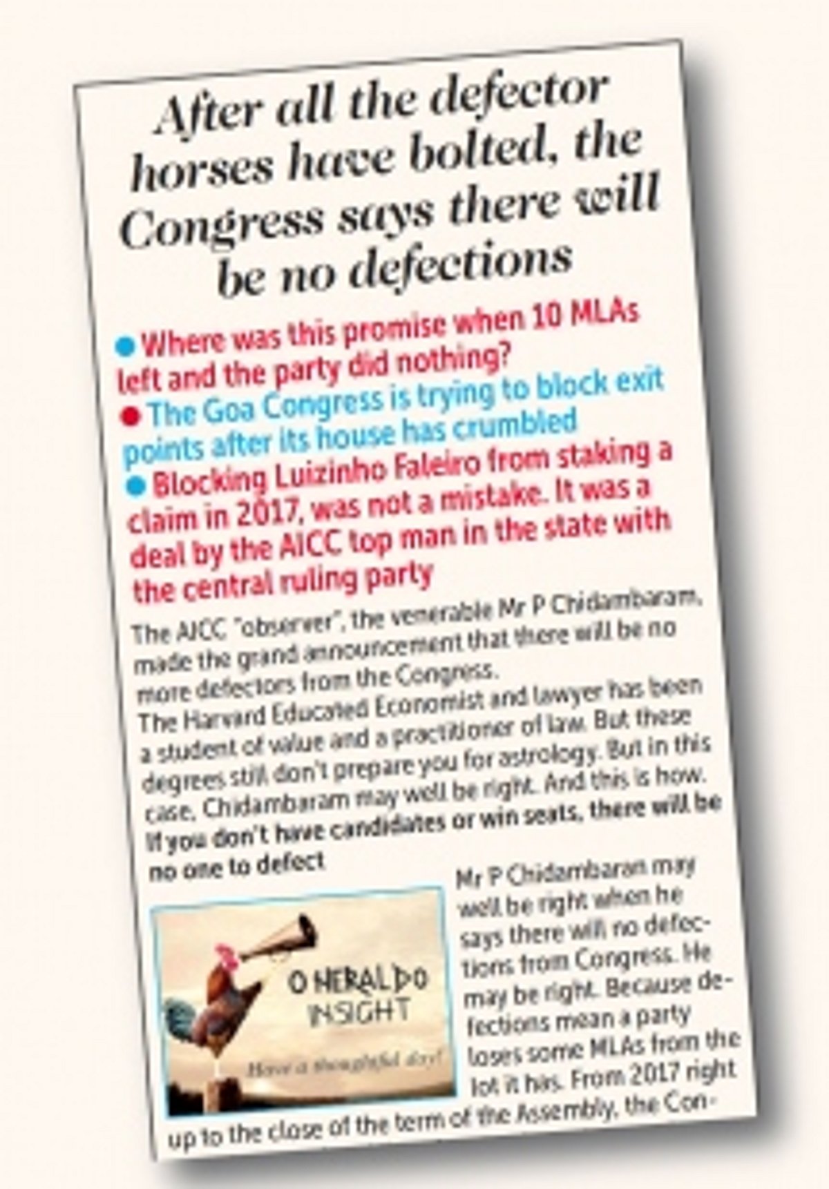 Why is the Goa Congress getting nervous  about keeping its flock together?