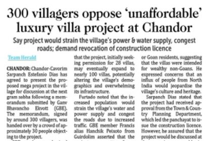 Win for Chandor villagers as TCP Dept revokes clearance for 28-villa project