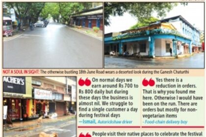With Ponjekars in native places for Ganesh, Panjim’s usual hustle & bustle goes missing