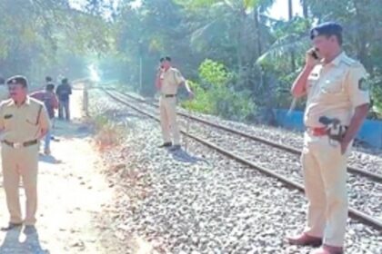 With heavy police backing, railway workers forcibly remove fencing & enter private land, as owners watch helplessly